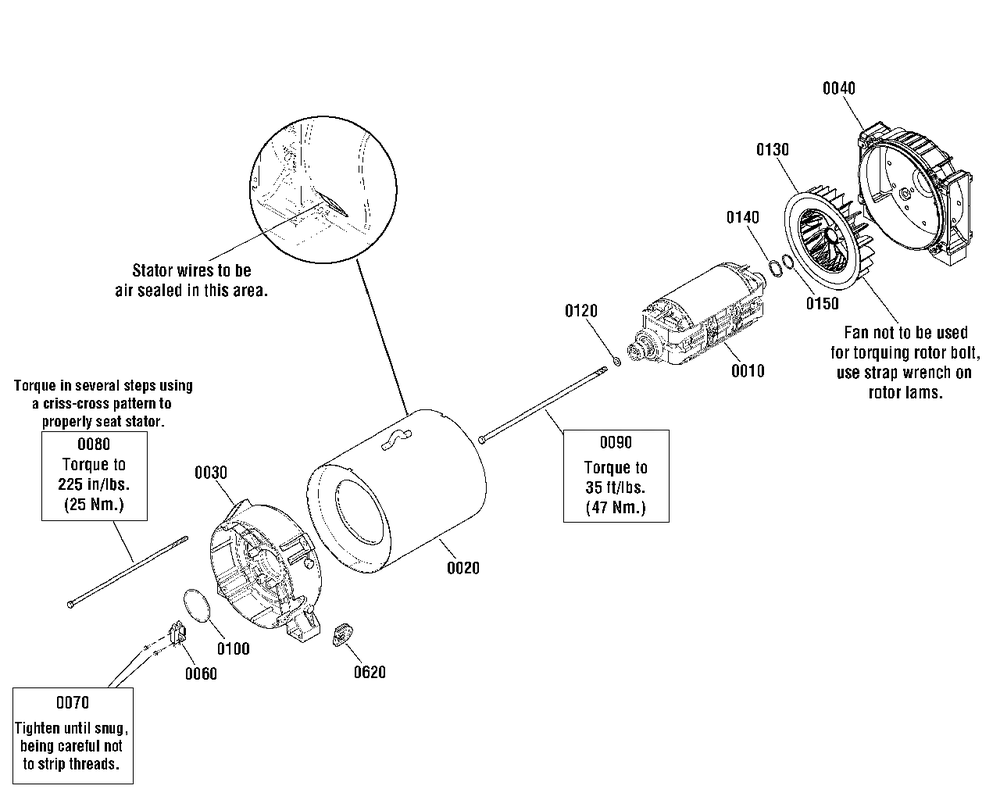 Alternator Diagram and Parts List for 040490-03  Briggs and Stratton Generator